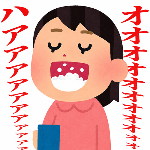 うがいをしている絵