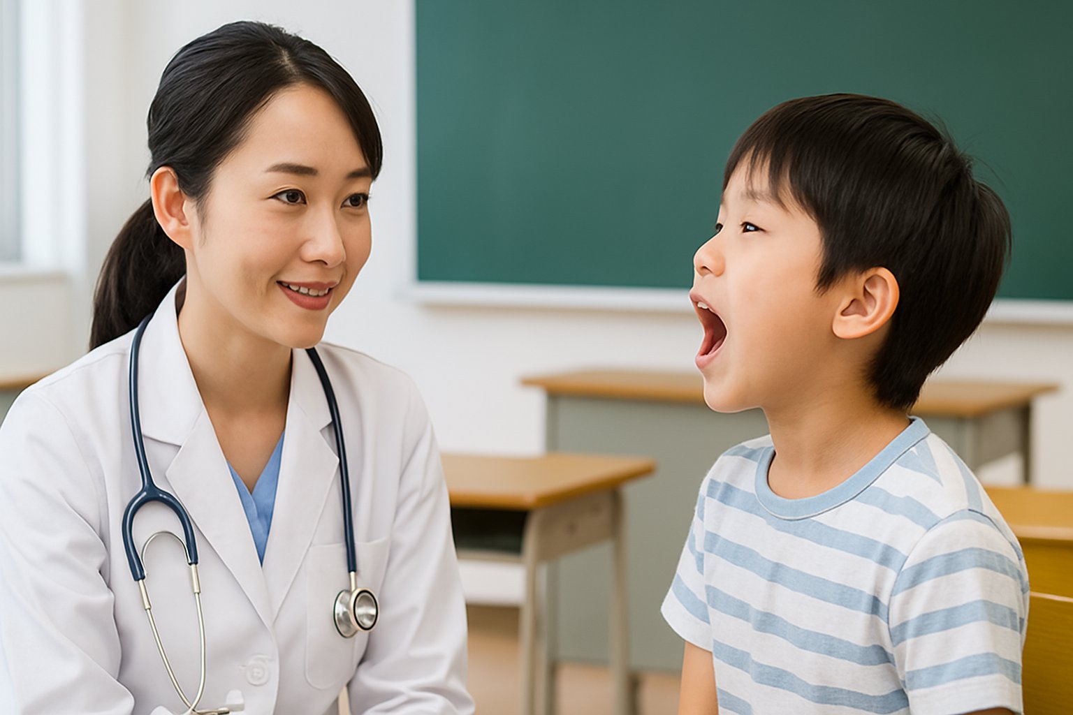 小児のいびきと学校生活支援の実際：保護者と学校の対応例
