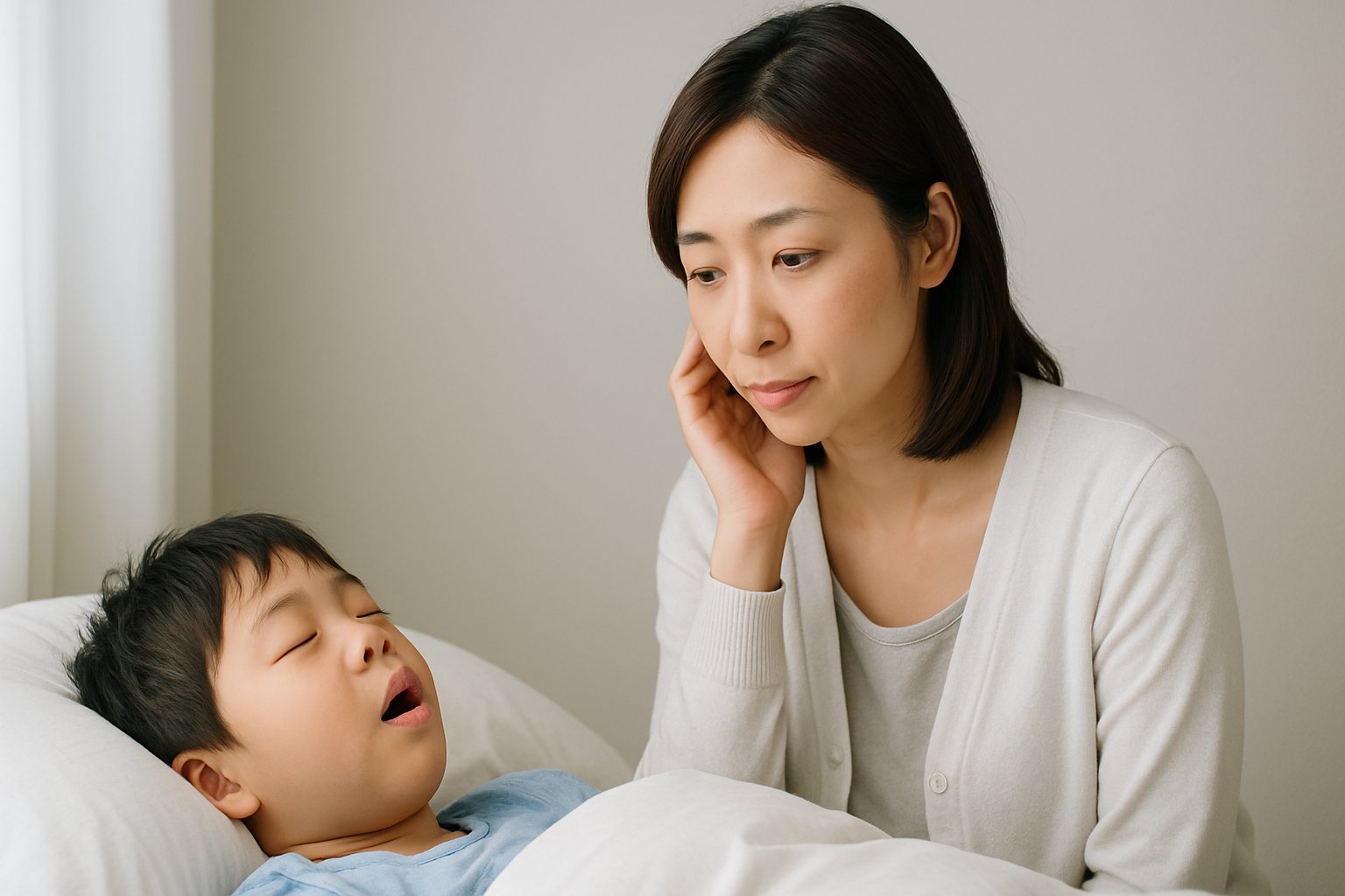 小児のいびき：家庭での長期観察と生活改善