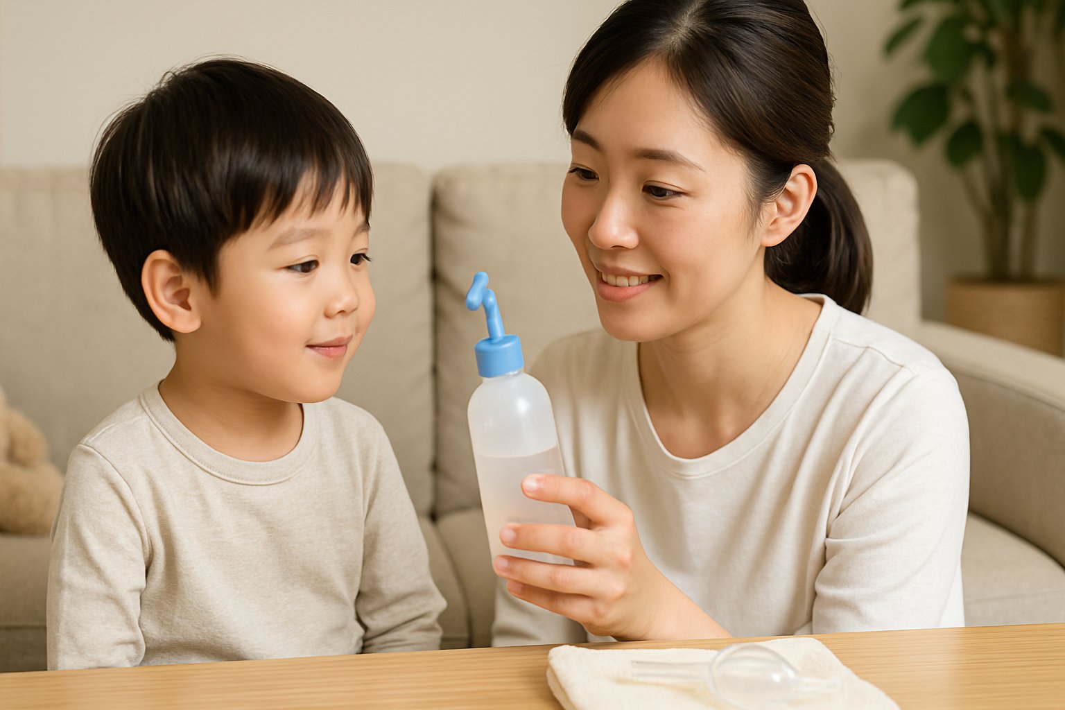 小児の鼻洗浄の頻度と家庭での安全な実践法